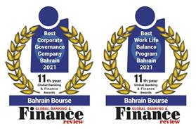 Bahrain Bourse Awarded for Best Corporate Governance and Work Life Balance by Global Banking & Finance Awards 